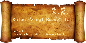 Kelecsényi Rozália névjegykártya