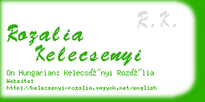 rozalia kelecsenyi business card